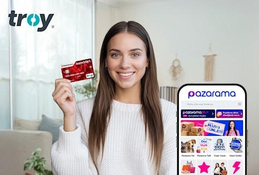 TROY Logolu Bankkart'ınıza Pazarama'da 200 TL İndirim