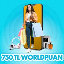 Seçili e-ticaret alışverişlerinize 750 TL Worldpuan!