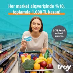 TROY ile market harcamalarınızda %10 indirim!