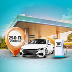 4 adet 1.250 TL ve üzeri akaryakıt alışverişinize 250 TL Worldpuan!