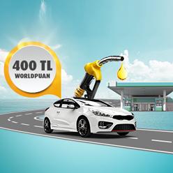 4 adet 1.500 TL ve üzeri akaryakıt alışverişinize 400 TL Worldpuan!
