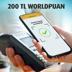 Karekod Ödeme ile her 750 TL alışverişinize 20 TL, toplam 200 TL Worldpuan!