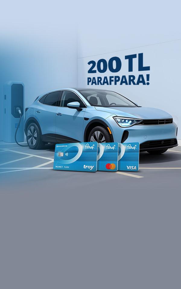 Elektrikli araç şarj istasyonu harcamalarınıza 200 TL ParafPara!