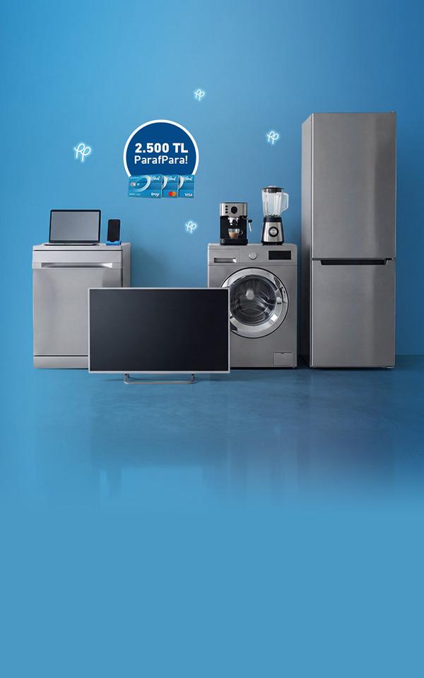 Beyaz Eşya ve Elektronik Alışverişlerinize 2.500 TL'ye varan ParafPara